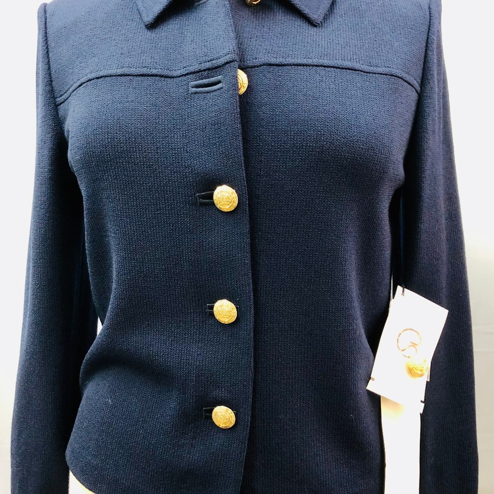 NWT ST.JOHN NAVY BLUE JACKET/ GOLD BUTTONS- SZ 12